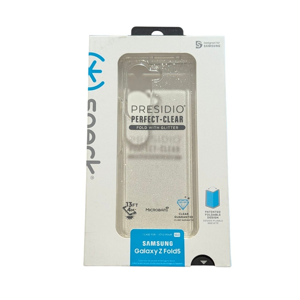 E4. Speck Presidio Perfect-Clear Fold Case For Samsung Galaxy Z Fold5 - Glitter‎